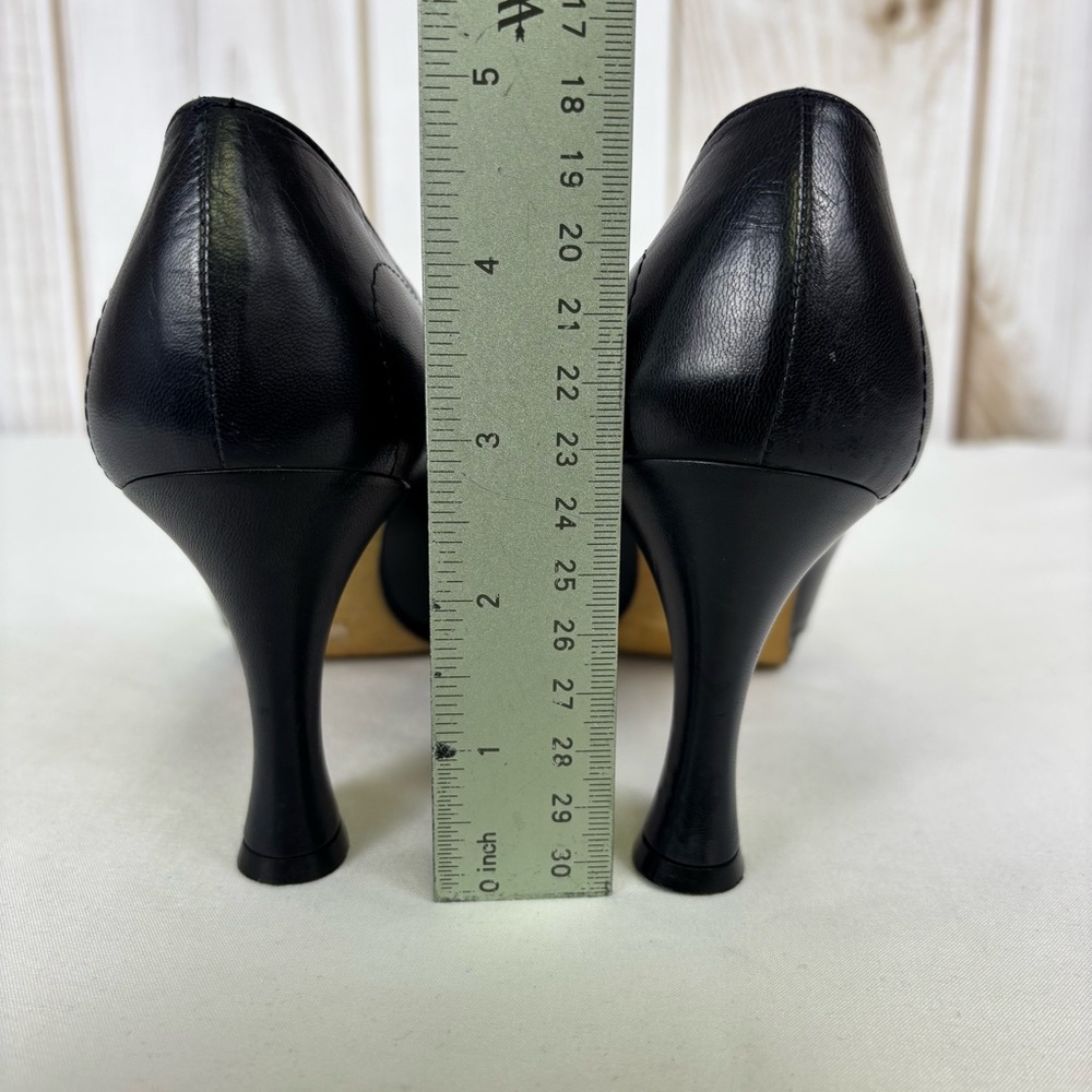 Donna Karen New York Pumps Leather Sleek Classic Sculpture Heel Black Size 6.5B - Picture 16 of 16